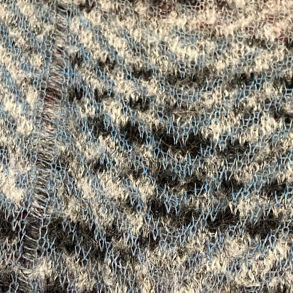 Free People mohair blend crochet Gray / Blue Knit Sweater - Picture 4 of 16